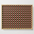 Checkered Multicolor Pattern X Black Orange Berry Serving Tray Gallery Image 1