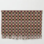 Checkered Multicolor Pattern X Black Orange Berry Wall Hanging Gallery Image 1