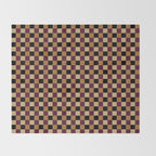 Checkered Multicolor Pattern X Black Orange Berry Throw Blanket Gallery Image 2