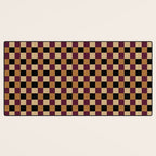 Checkered Multicolor Pattern X Black Orange Berry Desk Mat Gallery Image 3