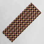 Checkered Multicolor Pattern X Black Orange Berry Yoga Mat Gallery Image 1