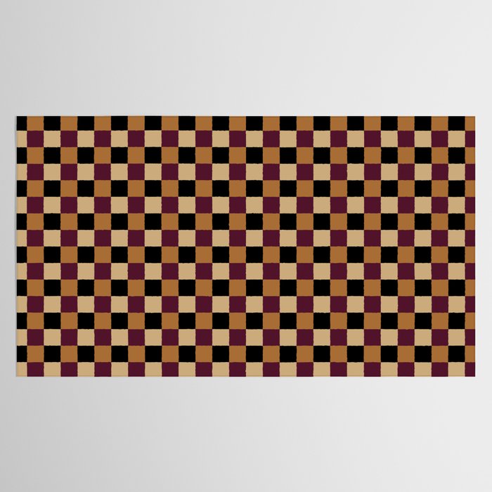 Checkered Multicolor Pattern X Black Orange Berry Tablecloth Gallery Image 2