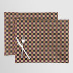 Checkered Multicolor Pattern X Black Orange Berry Placemat Gallery Image 1