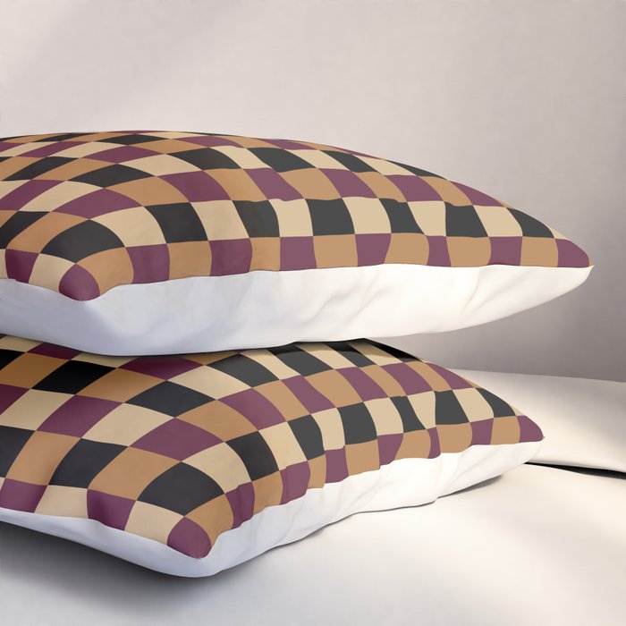 Checkered Multicolor Pattern X Black Orange Berry Pillow Sham Gallery Image 3