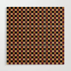 Checkered Multicolor Pattern X Black Orange Berry Wood Wall Art Gallery Image 1