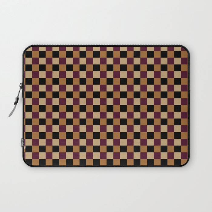 Checkered Multicolor Pattern X Black Orange Berry Laptop Sleeve Gallery Image 1