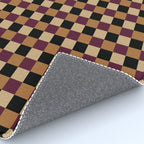 Checkered Multicolor Pattern X Black Orange Berry Rug Gallery Image 4
