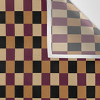 Checkered Multicolor Pattern X Black Orange Berry Wall Tapestry Gallery Image 3