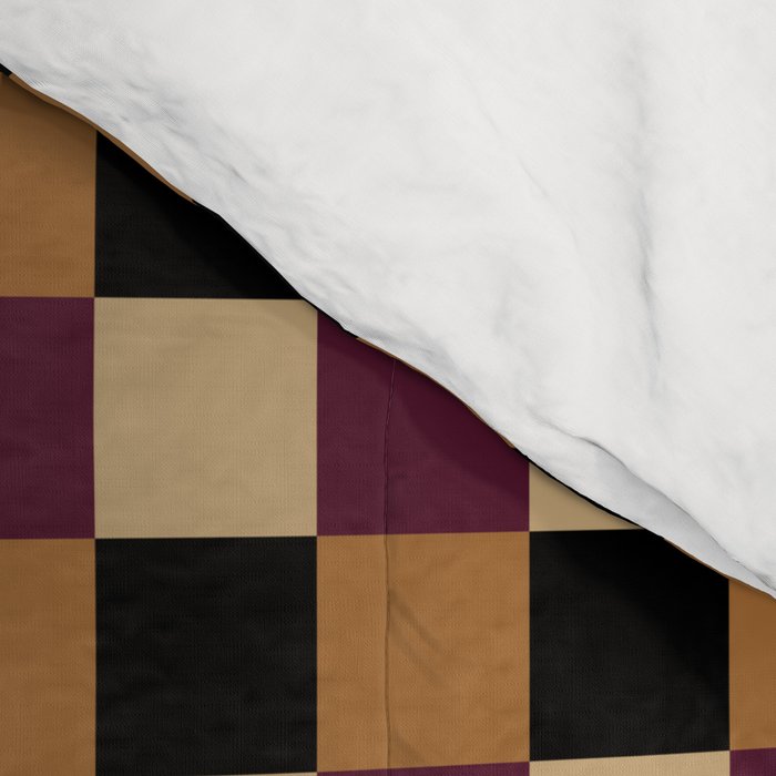 Checkered Multicolor Pattern X Black Orange Berry Comforter Gallery Image 4