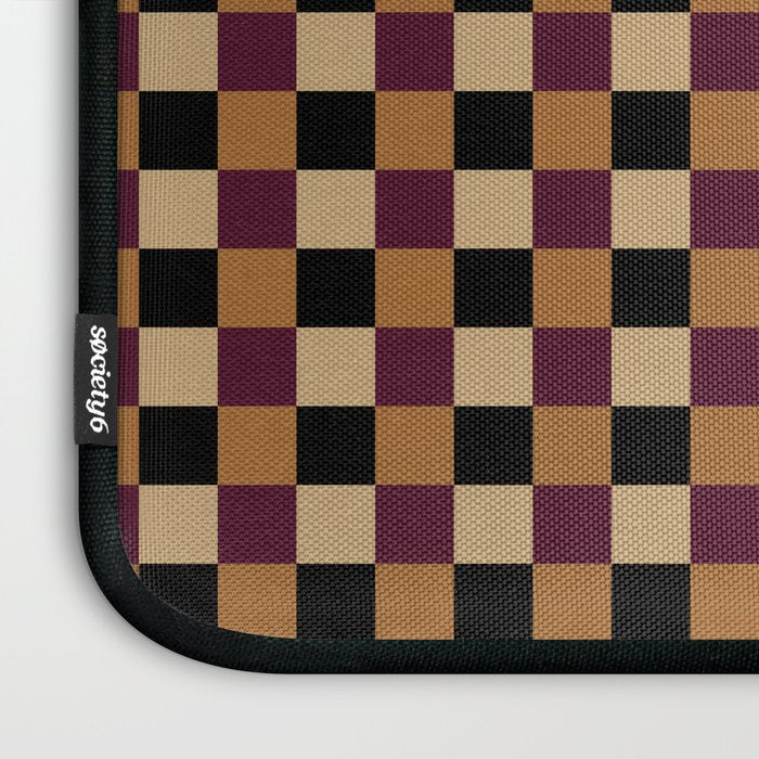 Checkered Multicolor Pattern X Black Orange Berry Laptop Sleeve Gallery Image 3