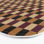 Checkered Multicolor Pattern X Black Orange Berry Bath Mat Gallery Image 3