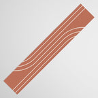Minimal Line Curvature XCIV Coral Red Mid Century Modern Arch Abstract Table Runner Gallery Image 3