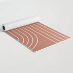 Minimal Line Curvature XCIV Coral Red Mid Century Modern Arch Abstract Yoga Mat Gallery Image 2