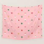 Retro christmas ornament decoration pattern Wall Tapestry Gallery Image 4