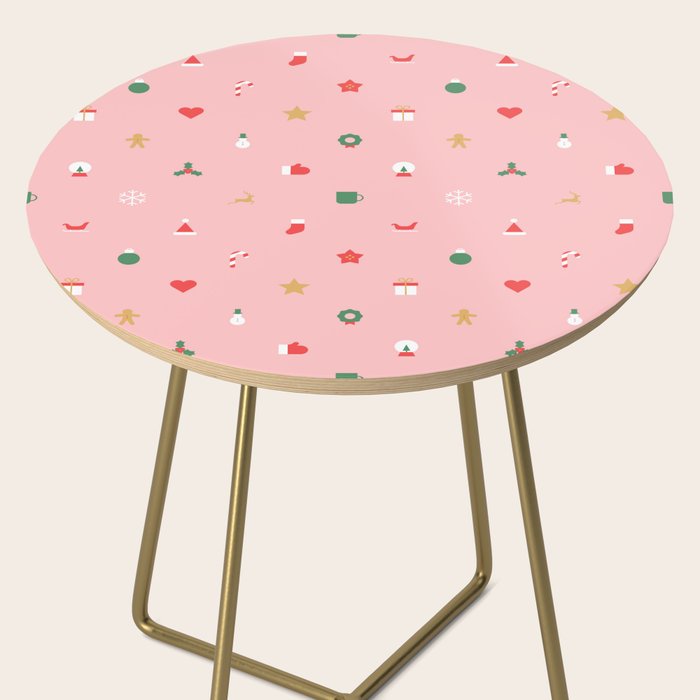 Retro christmas ornament decoration pattern Side Table Gallery Image 2