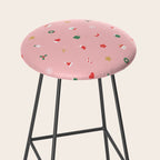 Retro christmas ornament decoration pattern Stool Gallery Image 2