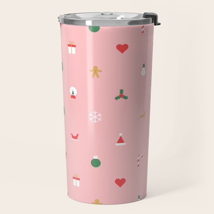 Retro christmas ornament decoration pattern Travel Mug Gallery Image 2
