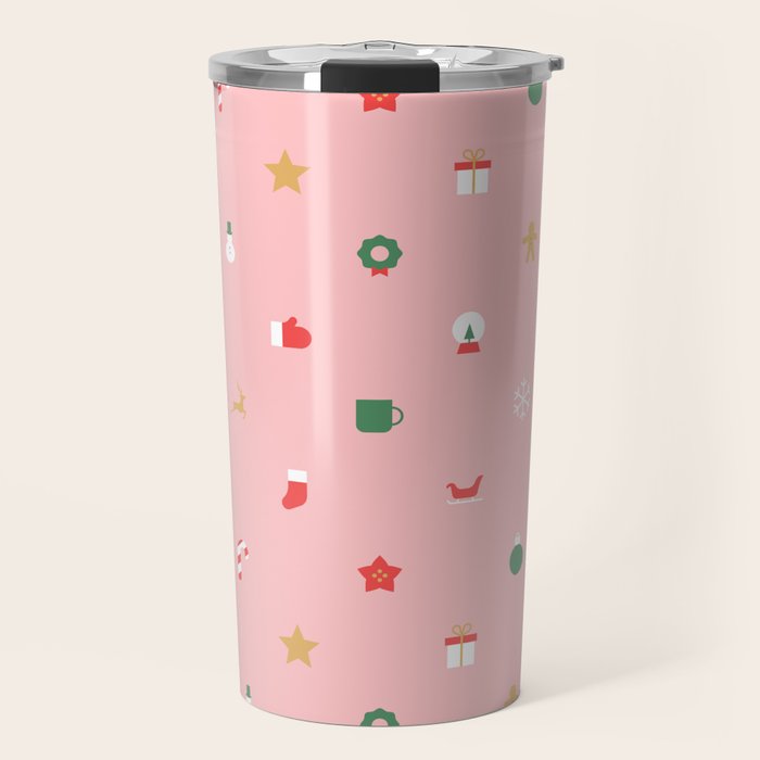 Retro christmas ornament decoration pattern Travel Mug Gallery Image 1