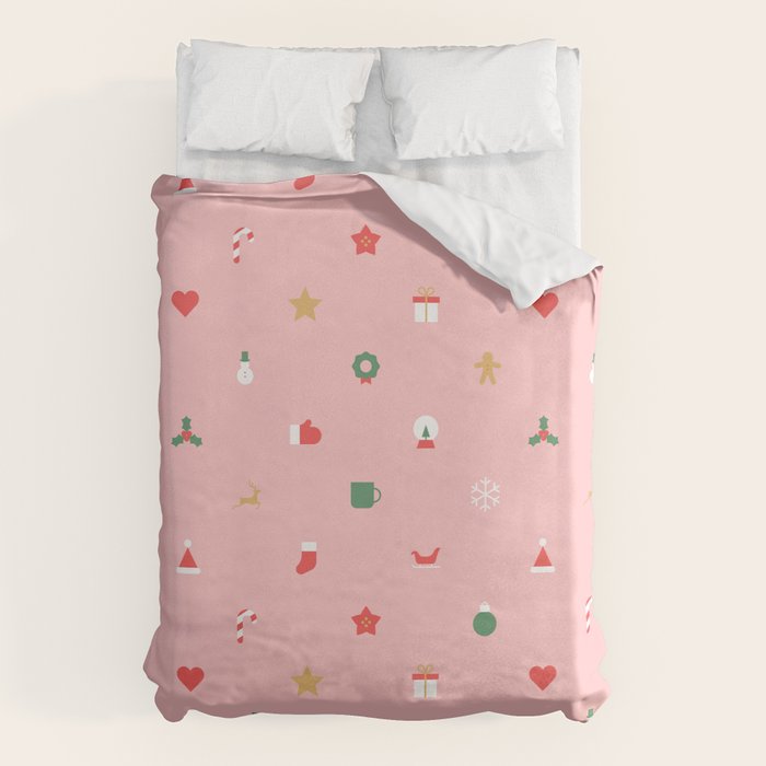 Retro christmas ornament decoration pattern Duvet Cover Gallery Image 6