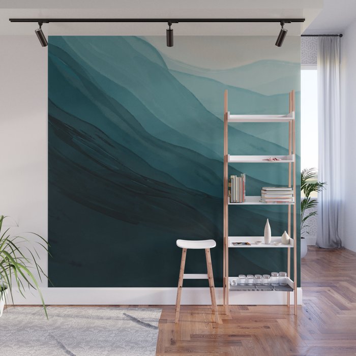 Waves Into The Depths | Wave Texture Design Wall Mural Gallery Image 1
