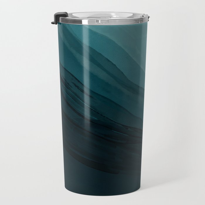 Waves Into The Depths | Wave Texture Design Travel Mug Gallery Image 3