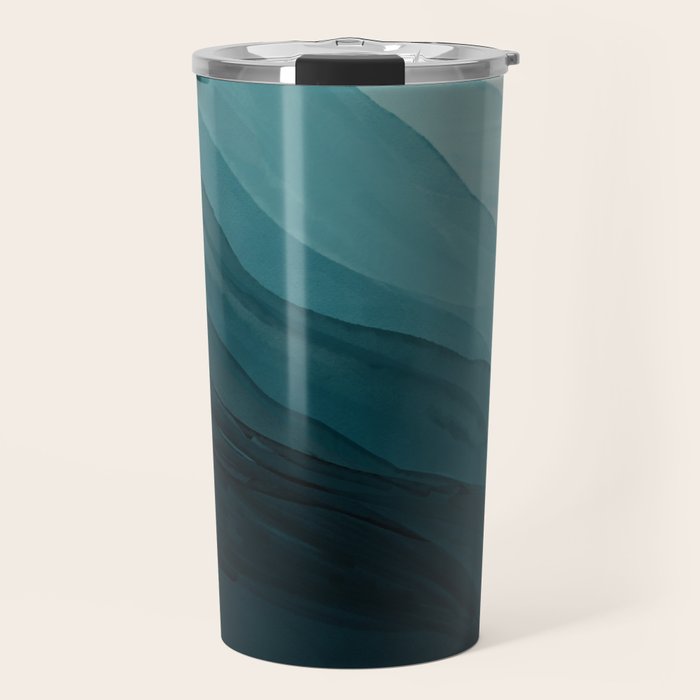 Waves Into The Depths | Wave Texture Design Travel Mug Gallery Image 1