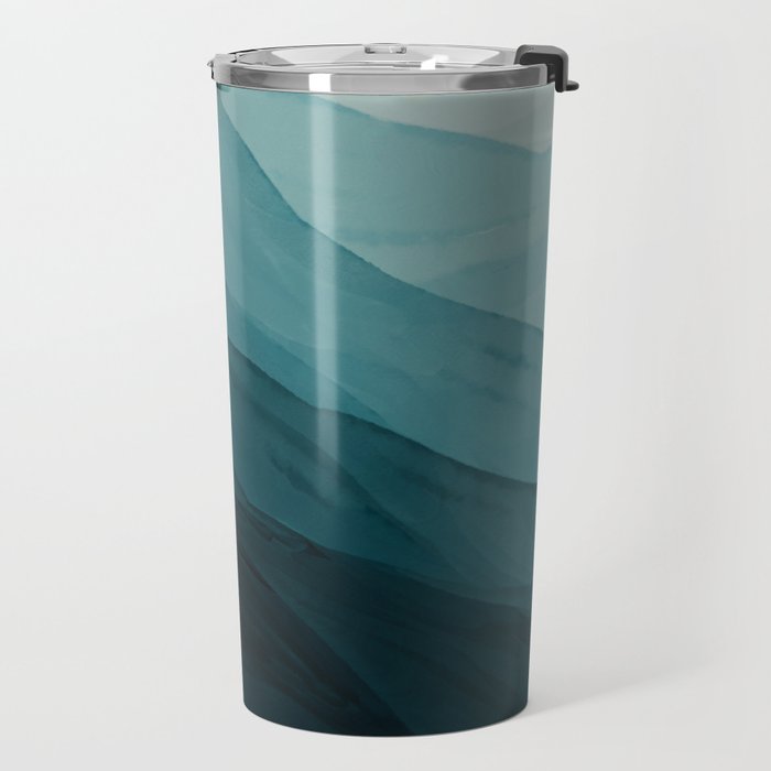 Waves Into The Depths | Wave Texture Design Travel Mug Gallery Image 2