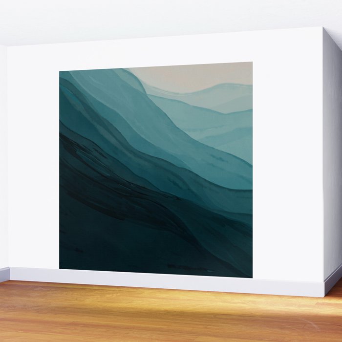 Waves Into The Depths | Wave Texture Design Wall Mural Gallery Image 2