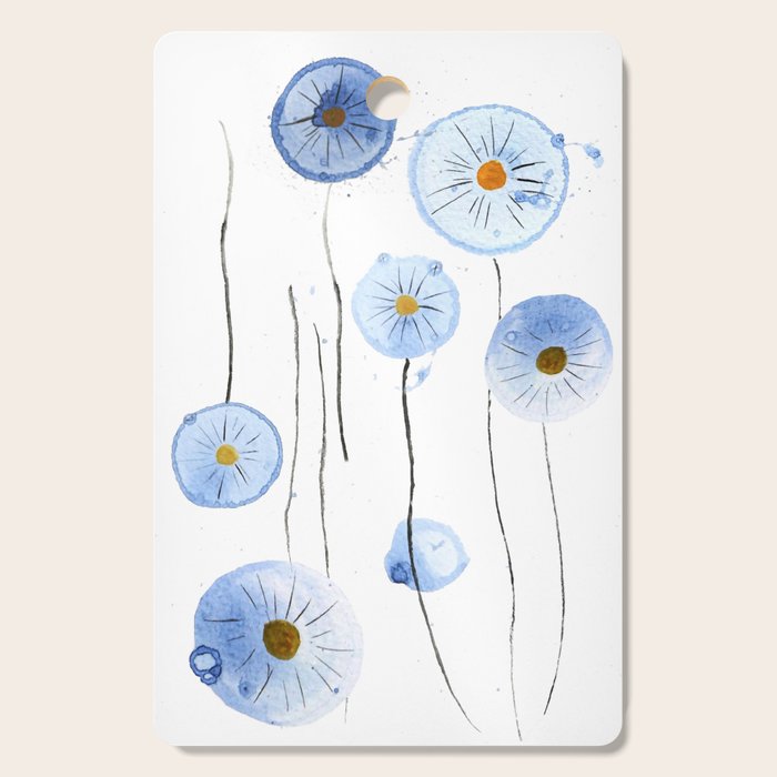 blue abstract dandelion 2 Cutting Board Gallery Image 1