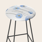 blue abstract dandelion 2 Stool Gallery Image 2