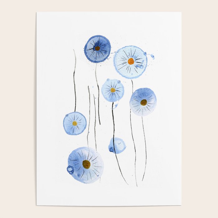 blue abstract dandelion 2 Poster Gallery Image 4