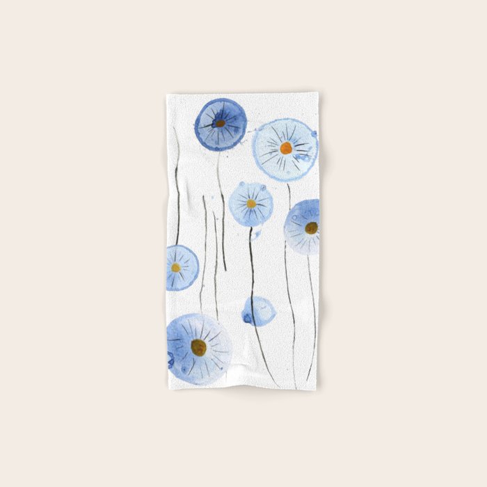 blue abstract dandelion 2 Bath Towel