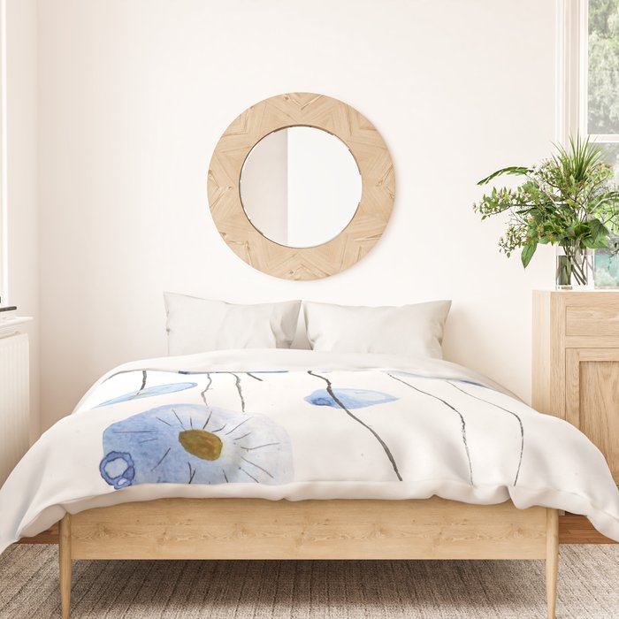 blue abstract dandelion 2 Duvet Cover Gallery Image 3