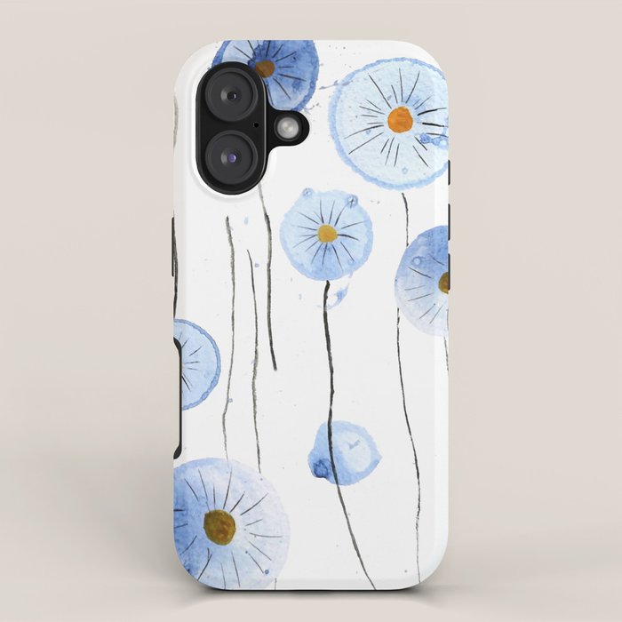 blue abstract dandelion 2 iPhone Case Gallery Image 1