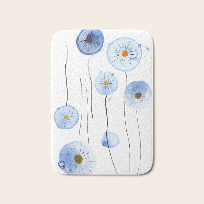blue abstract dandelion 2 Bath Mat Gallery Image 1