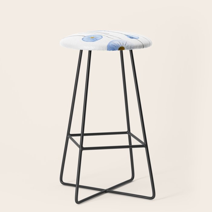 blue abstract dandelion 2 Stool Gallery Image 1