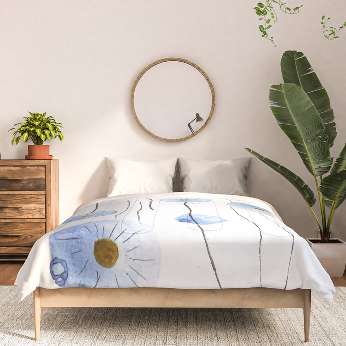 blue abstract dandelion 2 Comforter Gallery Image 3