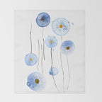 blue abstract dandelion 2 Throw Blanket Gallery Image 2