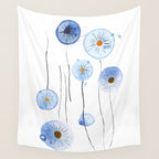 blue abstract dandelion 2 Wall Tapestry Gallery Image 4