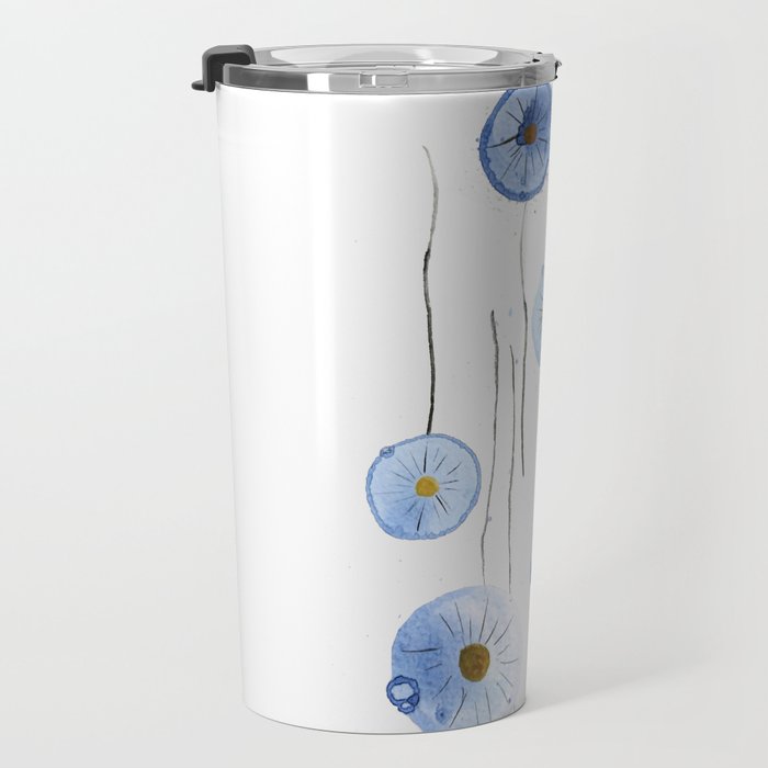 blue abstract dandelion 2 Travel Mug Gallery Image 3