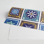 Talavera Mexican Tile - Navy & Bronze Palette Wrapping Paper Gallery Image 2