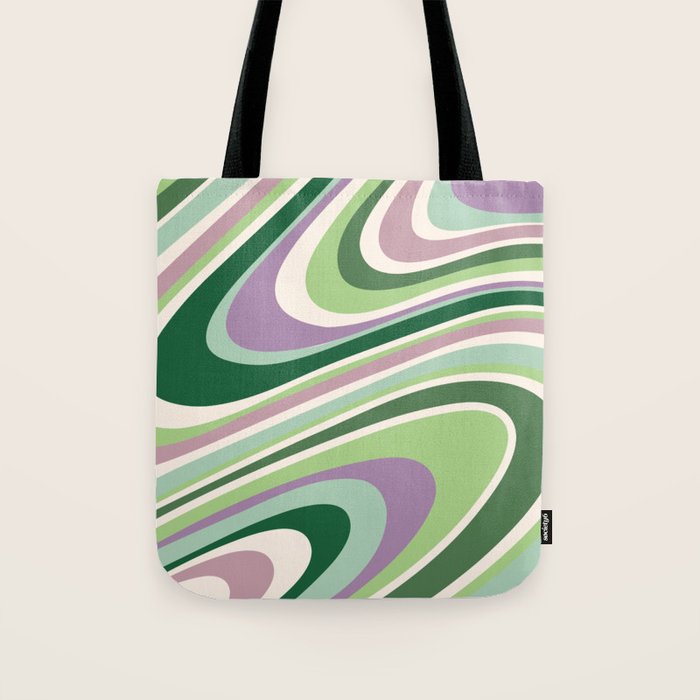 Liquid Swirl Groovy Ripple Retro 60s & 70s Pattern II Tote Bag Gallery Image 1