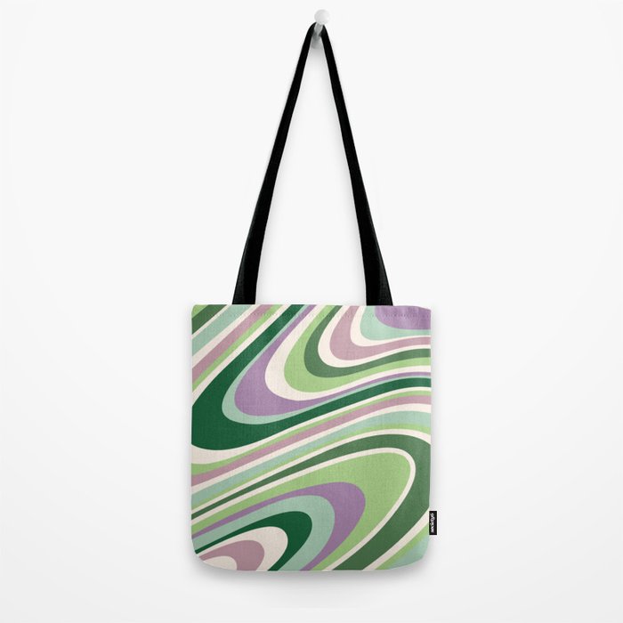 Liquid Swirl Groovy Ripple Retro 60s & 70s Pattern II Tote Bag Gallery Image 2