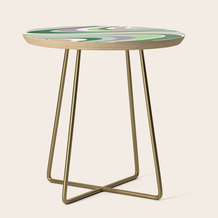 Liquid Swirl Groovy Ripple Retro 60s & 70s Pattern II Side Table Gallery Image 1