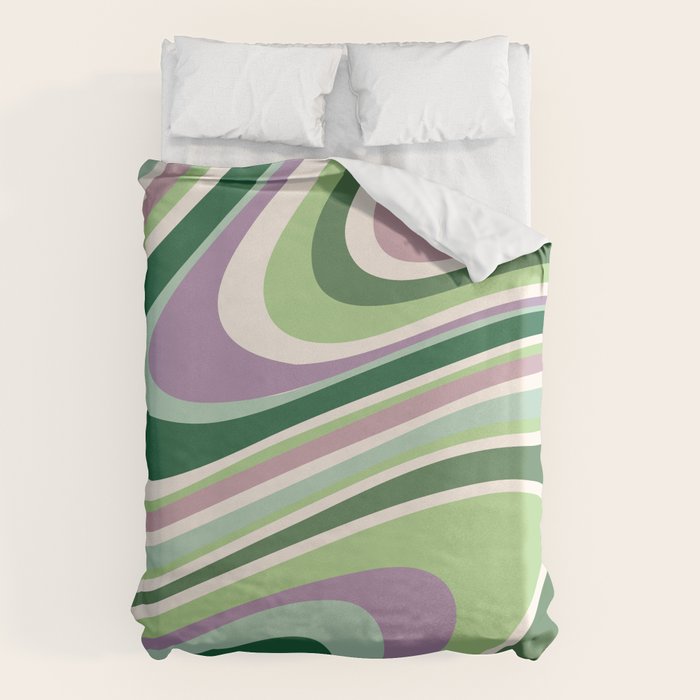 Liquid Swirl Groovy Ripple Retro 60s & 70s Pattern II Duvet Cover Gallery Image 1