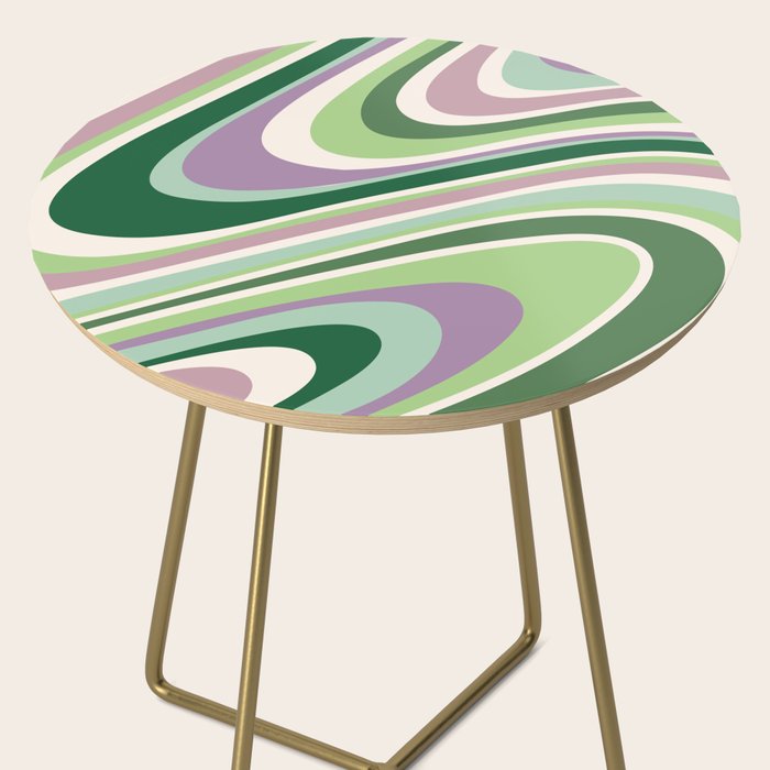 Liquid Swirl Groovy Ripple Retro 60s & 70s Pattern II Side Table Gallery Image 2