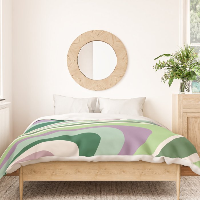Liquid Swirl Groovy Ripple Retro 60s & 70s Pattern II Duvet Cover Gallery Image 3