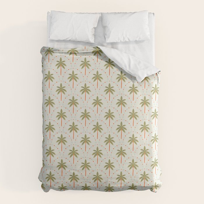 Vintage summer palm tree art pattern Duvet Cover Gallery Image 6