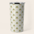 Vintage summer palm tree art pattern Travel Mug Gallery Image 1