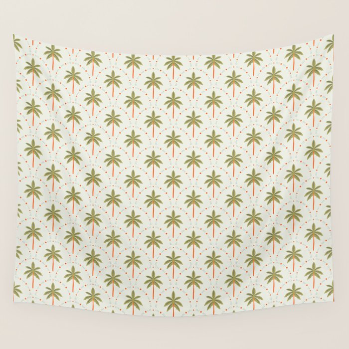 Vintage summer palm tree art pattern Wall Tapestry Gallery Image 4
